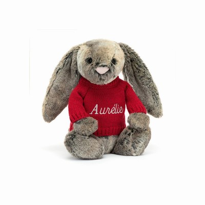 Jellycat Bashful Cottontail Bunny with Red Jumper UK | 20584ICSR